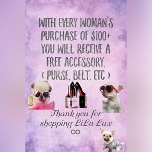 ‼️SALE‼️ Free accessory with every woman’s purchase over 125$